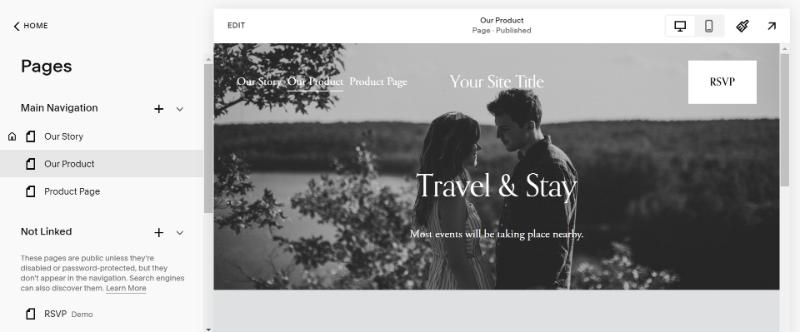 Add relevant pages - Squarespace